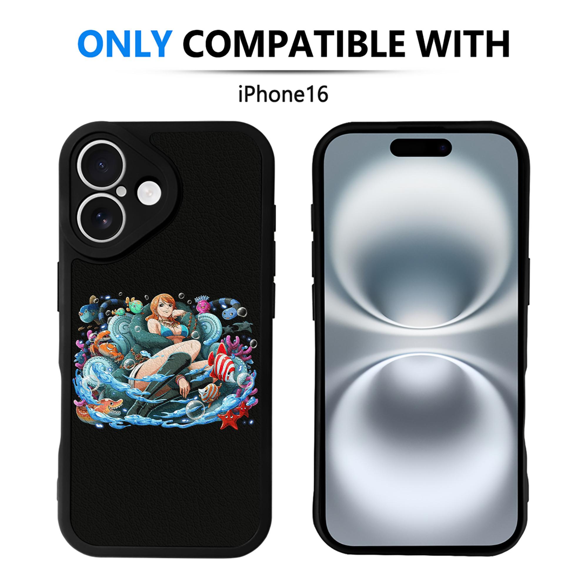 ワンピース ナミ ONE PIECE Nami 【iPhone 16シリーズ対応】シリコンスマホケース（レザー調） 材質：シリコン